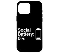 Social Battery Empty Funny Tired Introvert Mode Case for iPhone 16 Pro Max
