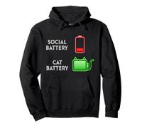Social Battery Low Cats Battery Full Popular Kitten Lover Pullover Hoodie