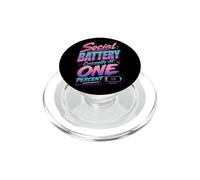 Social Battery Low Funny Introvert Design PopSockets PopGrip for MagSafe
