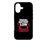 Social Battery Low Please Do Not Perceive Me Battery Gift Case for iPhone 17