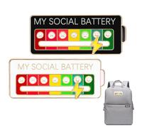 Social Battery Pin 2 Pcs My Social Battery Badge Mood Conversion Pins for 7 Days Badges Display Cute Creative Expression Pin Brooch for Introverts Interactive Men Women Gift