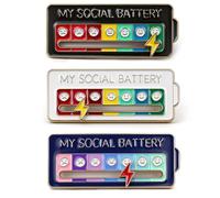 Social Battery Pin, My Social Battery Slider Pin for Introverts, Adjustable Funny Mood Tracker Enamel Pin, Cute Badge Pins for Backpacks, Bags & Clothes, Cool Funny Pins Gifts, M, Metal, no gemstone