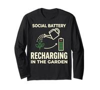 Social Battery Recharging in The Garden Design Long Sleeve T-Shirt