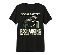 Social Battery Recharging in The Garden Design Premium T-Shirt