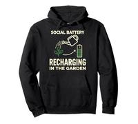 Social Battery Recharging In The Garden Design Pullover Hoodie