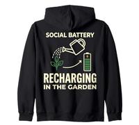 Social Battery Recharging In The Garden Design Zip Hoodie