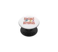 Social Butterflies Colorful Design for Fun Lovers PopSockets Adhesive PopGrip