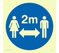Social distance symbol sign - Plastic Semi-rigid Photoluminescent