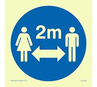 Social distance symbol sign - Plastic Semi-rigid Photoluminescent