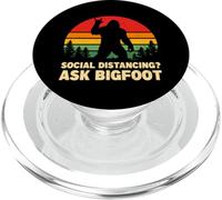 Social Distancing Ask Bigfoot Rock On Vintage Sasquatch Yeti PopSockets PopGrip for MagSafe