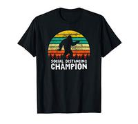 Social Distancing Champion Funny Bigfoot Vintage Retro T-Shirt
