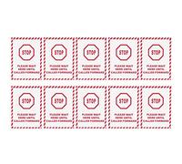 Social Distancing Floor Stickers - Peel and Stick, Reusable Durable PVC, and Oil Proof, Crowd Control for Commercial & Public Spaces, Bright Color, 12 Pack