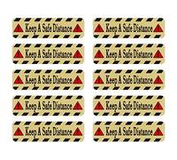 Social Distancing Floor Stickers Safety Distance Warning Decals High Visibility Non Slip PVC Floor Sign Markers for Shopping Malls Schools Public Areas 10PCS 25.5x7.5cm