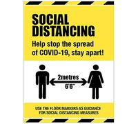Social distancing sign - Help stop the spread of COVID-19, stay apart floor graphic 600x400mm