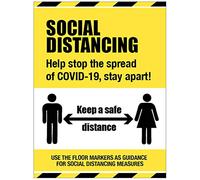 Social distancing sign - Help stop the spread of COVID-19, stay apart floor graphic 600x400mm