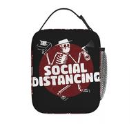 Social Distortion Dancing Skeleton Insulated Lunch Bags Punk Rock Band Storage Food Box Cooler Thermal Box for School Office