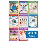 Social Education Classroom Posters - Set of 8 - EXTRA LARGE - A1 (850mm x 594mm) - Laminated - PSHE Secondary School Wall Charts by Daydream Education