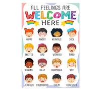 Social Emotional Learning Feelings Chart for Classroom Emotions Poster Calming Corner Supplies Preschool Teacher Resources Toddler Feelings Chart(Unframed,12x18inch(30x45cm))