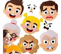 Social Emotional Learning Toy - Creative Faces Game Kit, Engaging Multiplayer Felt Emoticons | Expression Building for School, Car, Park, Home, Outdoor Activities, Social Skills Training, Group Play
