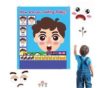 Social Emotional Learning Toy - Felt Emoticon Building Kit, Interactive Expression Matching Set, Multiplayer Emotion Recognition Activity | Creative SEL Game For Park Car Outdoors Home Playtime