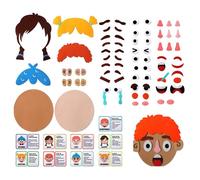 Social Emotional Learning Toy - Professional Premium Funny Making Faces Felt Stickers Activity Kit, Change Expression Smooth Edge Educational Set for Car Outdoors Thuiss