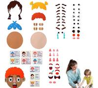 Social Emotional Learning Toy Set - Felt Funny Faces Jigsaw Activity, Sensory Expression Game | Recognition Speech Hand Eye Coordination Classroom Home Play Let Your Childs Exercise Their Creative Mu