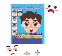 Social Emotional Learning Toy - Social Emotional Making Faces Kit, Interactive Emotion Recognition Game | Interactive Making Faces Set, Multiplayer Game Felt Emoticon Kit for Park, Car, Outdoors, Home