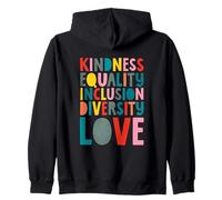 Social Justice Kindness Equality Inclusion Diversity Love Zip Hoodie