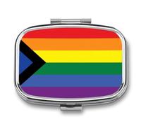 Social Justice Proud Flag Travel Pill Organizer with Mirror