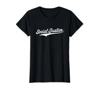 Social Justice - Retro University Aesthetic Sports Value Graphic T-Shirt, Women, Black, S
