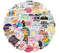 Social Justice Stickers for Laptop (50 PCS),Gift for Children Teens Adults Girl Boys,Waterproof Stickers for Water Bottle,Social Justice Vinyl Stickers for Scrapbook,Skateboard,Bike,Phone,Dairy