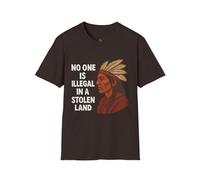 Social Justice Unisex T-Shirt, No One is Illegal Tee, Indigenous Rights Shirt, Casual Wear, Gift for Activists, Dark Chocolate, XL