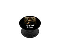 Social Lisa Leonardo Da Vinci Funny Influencer Mona Lisa PopSockets Adhesive PopGrip