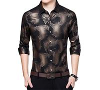 Social Long Sleeve Maple Leaf Designer Shirts Men Slim Fit Vintage Fashions Men's Shirt Man Dress Jersey Casual Clothing black M