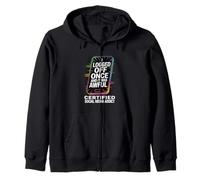 Social Media Addict Logged Off Once Phone Humor Meme Zip Hoodie