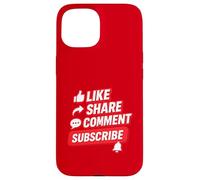 Social Media Engagement Like Share Comment Subscribe Design Case for iPhone 15