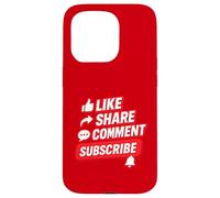 Social Media Engagement Like Share Comment Subscribe Design Case for iPhone 15 Pro