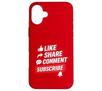 Social Media Engagement Like Share Comment Subscribe Design Case for iPhone 16 Plus