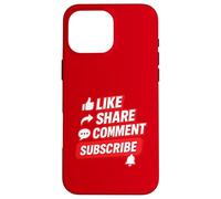 Social Media Engagement Like Share Comment Subscribe Design Case for iPhone 16 Pro Max