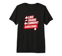 Social Media Engagement Like Share Comment Subscribe Design Premium T-Shirt