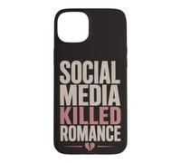 Social Media Killed Romance Book Lover Reading Humor Case for iPhone 15 Plus