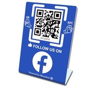 Social Media Sign Stand with NFC & QR Code for Facebook, No App, No Fees