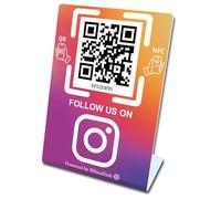 Social Media Sign Stand with NFC & QR Code for Instagram, No App, No Fees