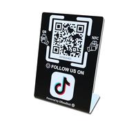 Social Media Sign Stand with NFC & QR Code for TikTok, No App, No Fees