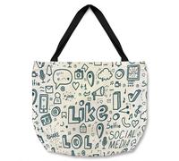 Social Media Tote bat Benjamin Tate Design Natural One Size