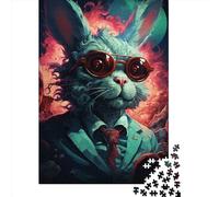 Social Rabbit Jigsaw Puzzles Puzzles for Adults Kids. 1000 Piece Whimsical Challenge Toy Educational Game Home Decoration for Educational Games Gifts 1000pcs (75x50cm)