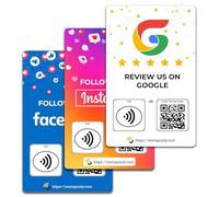 Social Review Tap Card | Review QR Code | Contactless Review Card | NFC Tap Card | Unlimited Use NFC Cards…