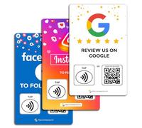 Social Review Tap Card | Review QR Code | Contactless Review Card | NFC Tap Card | Unlimited Use NFC Cards…