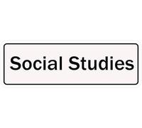 Social Studies Sign 10 * 3 Inch Acrylic Plastic Sign With Symbols, Self-Adhesive, For Restaurant, Salons, Hotel, Motel, Rest Stops, Public Restrooms