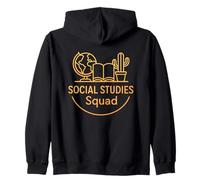 Social Studies Squad Academic Outline Zip Hoodie